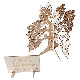 Wooden Tree Shape Wedding Guest Book Tabletop Message Pad