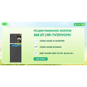 Tủ lạnh panasonic inverter 268 lít nr-tv301vgmv - chỉ giao tại hcm