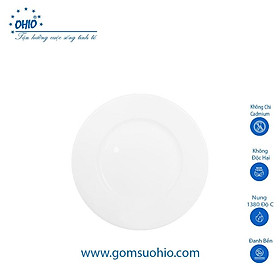 Đĩa Nông 18cm Sứ Trắng OHIO