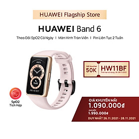Vòng Đeo Tay Thông Minh HUAWEI Band 6 | Theo Dõi SpO2 Cả Ngày | Màn Hình Tràn Viền | Pin Liên Tục 2 Tuần | Hàng Chính Hãng