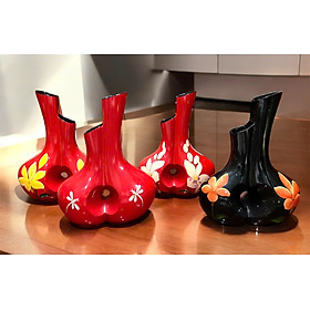 Bình hoa sơn mài Thanh Bình Lê- Bình đôi tình yêu liền nhau size 35x26x12 cm dùng cắm hoa, trang trí, quà tặng ý nghĩa