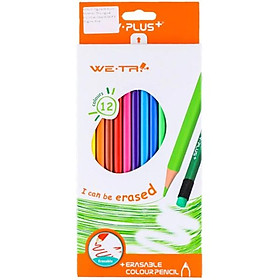Hộp Bút Chì 12 Màu Gỗ Tẩy Được We Fish YPlus TC1801-WF