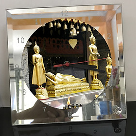 Mua Đồng hồ thủy tinh vuông 20x20 in hình Buddhism - đạo phật (73) . Đồng hồ thủy tinh để bàn trang trí đẹp chủ đề tôn giáo