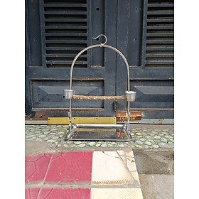 1 cầu đứng trung (thanh ngang gỗ gạo) dài 40cm rộng 30cm cao 55cm dùng cho vẹt nhỏ và trung đứng (chưa bao gồm xích chân).