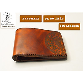 VÍ RAM TRỐNG ĐỒNG DÁNG NGANG LIGHTBROWN (DA BÒ THUỘC THẢO MỘC VEGTAN WALLET)