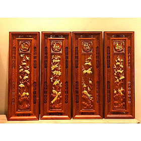 Mua Bộ Tranh tứ quý tùng cúc trúc mai  bằng gỗ hương đỏ