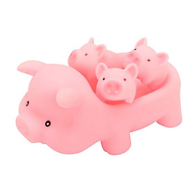 4pcs/set Baby Bath Toys Cute Cartoon Animals Pink Pigs Squeeze Sound Soft Rubber Kids Water Float Shower Funny Toy New