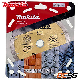 Đĩa cắt kim cương cho bê tông/ tường gạch 180x25.4/22.23mm Makita D-74114 | DCSG