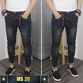 Quần jeans nam co dãn , quần bò nam kiểu trơn dáng vừa không bó sát thiết kế trẻ trung đơn điệu phá cách TD105