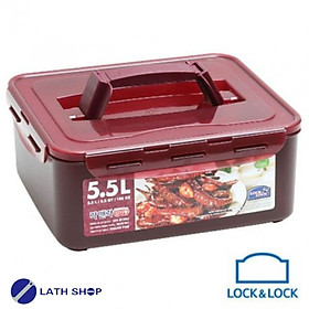 Mua Hộp Nhựa Muối Kim Chi Lock&Lock Chất Liệu PP  Nắp Có Gioăng Silicon Kín Hơi  Có Tay Xách Sản Xuất Tại Hàn Quốc HPL836WN- 5.5L - Hàng Chính Hãng