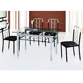 Bộ bàn ghế ăn mặt kính Tundo thiết kế hiện đại