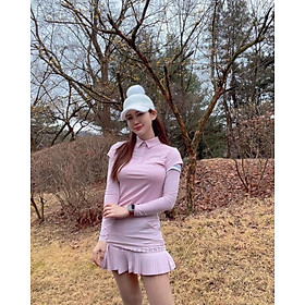 Set áo dài tay kèm chân váy golf nữ MBE thể thao Hàn Quốc co giãn 4 chiều