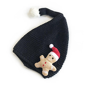 Mũ nón len chóp nhọn đính bông chủ đề noel cho bé 3-8y mimo baby ML38