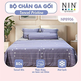 Bộ 6 món chăn ga gối Tencel Pristine NP8906 KÈM MỀN nhiều size 100% tencel 80s chính hãng 1m6x2m, 1m8x2m, 2mx2m2