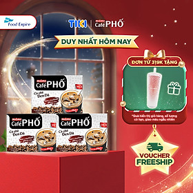 Combo 3 hộp Cà phê Phố Đen Đá - Maccoffee (hộp 10 gói x 16g)