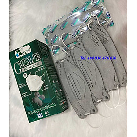 Khẩu trang y tế kháng khuẩn 4D GREEN LIFE màu xám - có chứng nhận kiểm định chất lượng