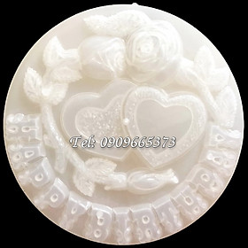 Mua Khuôn rau câu sinh nhật Happy Birthday trái tim đôi hoa hồng