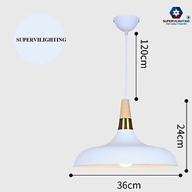 Đèn treo trần trang trí phòng khách phòng ngủ bàn ăn hiện đại chuôi gỗ bọc kim loại mạ vàng