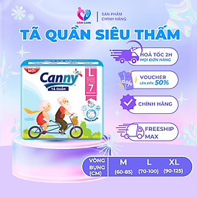 COMBO 3 gói Tã/Bỉm Quần Người Lớn Canny Siêu Mềm, Siêu Thấm, Kháng Khuẩn Size M8,L7,XL7 Miếng