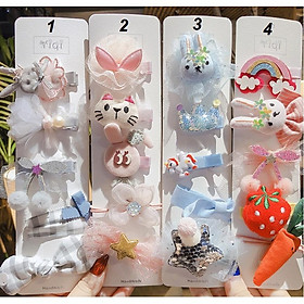 Set 5 kẹp tóc cho bé - Sắc màu cầu vồng