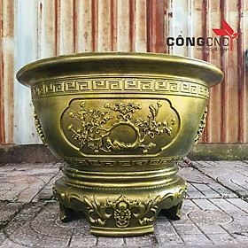KHUÔN ĐÚC CHẬU TRÒN 60 CM Họa Tiết Rồng Hóa Hoa hàng Việt Nam kèm chân đôn