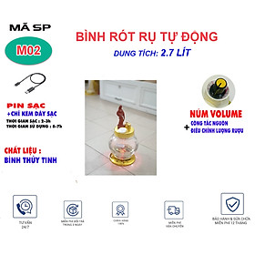 bình rót ruou tự động cô gái 2.7 lit bằng thủy tinh