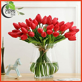 Mua Hoa giả  bó hoa tulip cao su non mềm mịn như thật
