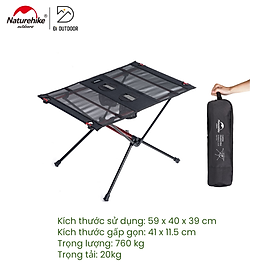 Bàn Vải Dã Ngoại Naturehike FT07 NH19Z027-Z Khung Nhôm Siêu Gọn Nhẹ