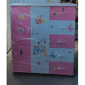 Tủ áo trẻ em nhựa loại tốt Jang Mi 1m05 x 1m2 x 45 cm - 2 cánh 5 ngăn