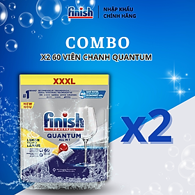 Combo 04 túi Viên Rửa Chén Bát Finish Powerball Quantum 27 viên