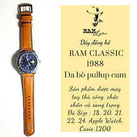 Dây đồng hồ da bò thật màu cam - RAM Classic 1988