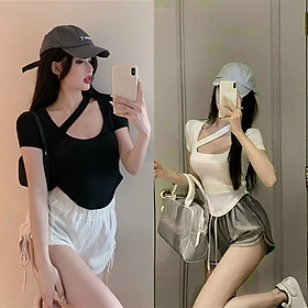 Áo croptop tay ngắn lai bầu thời trang XIXO cao cấp - mã ATN0055