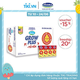 Thùng 48 Hộp sữa bộ pha sẵn Dielac Grow Plus có tổ yến 180ml