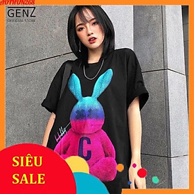 Áo thun tay lỡ hình BAD RABBIT nam nữ dáng Unisex form rộng phong cách Ulzzang  chất cotton si