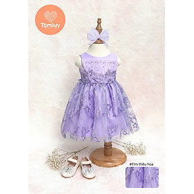 Đầm Bé Gái Tamiuy Dạ Hội Ren Đăng Chân, Thêu Hoa Size 10–40kg