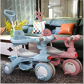 Xe Đạp Cần Đẩy 618 Cho Bé Có Nhạc Và Đèn Phát Sáng Kèm Video Hướng Dẫn Lắp Ráp - Màu Hồng
