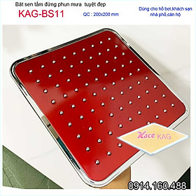 Bát sen tắm đứng vuông 20x20 cm KAG-BS11, đầu sen phun mưa nước đều thiết kế mới thời trang sang trọng tuyệt đẹp