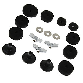 18 Pcs Of Set Cymbal Felts +Cymbal Sleeves+Wing Nuts + Cymbal Washers Kit