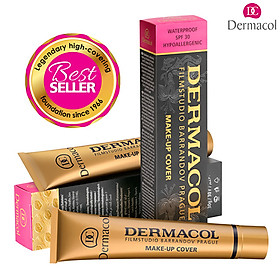 Kem nền DERMACOL MAKE-UP COVER che KHUYẾT ĐIỂM, che HÌNH XĂM, MỤN, NÁM, TÀN NHANG...,chất kem đặc độ che phủ cao, không gây kích ứng da, 15 tone màu, Hàng nhập khẩu chính hãng CH Séc