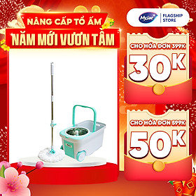 [Tặng Bông Lau] Bộ Lau Nhà MyJae Đài Loan Sợi Microfiber Xoay Siêu Tốc 360 Độ Thông Minh 129.5cm