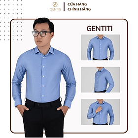 Áo sơ mi nam tay dài màu xanh Navy sáng không túi GENTITI by Thái Tuấn - 1C805HAKT018