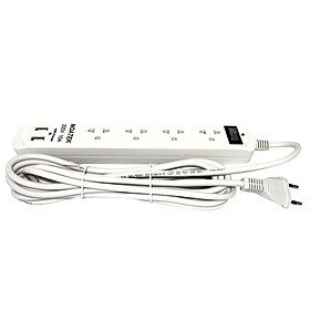 Ổ cắm điện NOATEK 4 phích cắm dài 2 mét, có USB, màu trắng