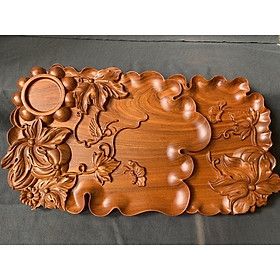 Mua Khay Trà Nguyên Khối Trạm Hoa KT 65cmx35cm