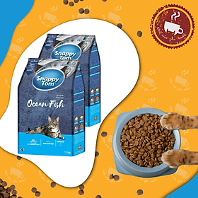 Thức Ăn Hạt Cho Mèo Snappy Tom có Topping Cá Cơm Cho Mèo - 1.5Kg,
