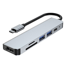 HUB USB 6 Trong 1 HUB C Type-C USB C Sang USB 3.0 Dock Tương Thích HDMI