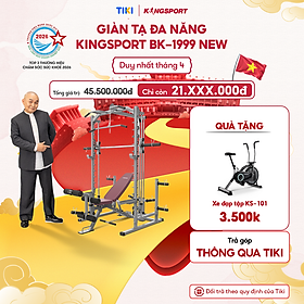 [Miễn phí lắp đặt] Giàn tạ đa năng KINGSPORT BK-1999 New, khung sườn chắc chắn, 15 bài tập chuyên nghiệp