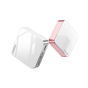 Pin Sạc Dự Phòng Mini Mirror Pisen 10000mAh (Hợp kim Mac + 2 Mặt Kính, 2x USB Smart, Led) - Hàng Chính Hãng - Hồng
