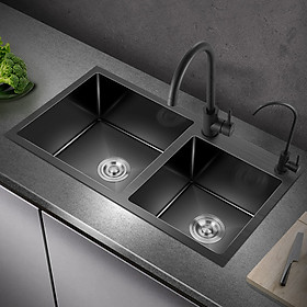 Mua Chậu Rửa Chén Bát Hai Hố Lệch Nano Inox SCHMIDT 8245  Bồn Đựng Đồ  Chậu Đúc Hố Lệch  Chau Rua Chen Nguyên Đúc 82x45x23  Thiết Kế Kiểu Dáng Gọn Gàng- Hàng Chính Hãng