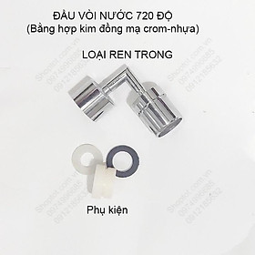 Mua Đầu vòi nước xoay 720 độ làm bằng hợp kim đồng mạ Crom sáng bóng  đầu vòi nhựa ABS 01 chế độ tạo bọt