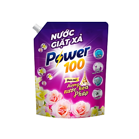 Combo 2 Túi Nước Giặt Xả POWER100 Hương Nước Hoa Pháp 3.2KGx2
